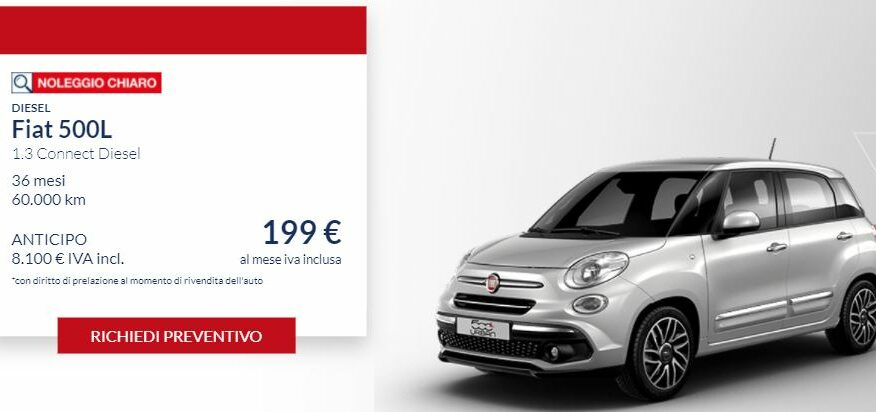 Fiat 500 L 1.3 Diesel CONNECT €. 199 al mese con NOLEGGIO CHIARO LEASYS in  Vendita - DelCar AUTOMOTIVE